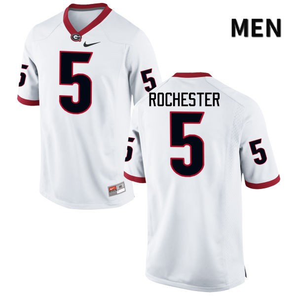 Georgia Bulldogs Men's Julian Rochester #5 White Stitched College UGA Football Jersey 23VN010BP